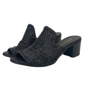 275 Central Leather Slip-On Sandals Size 8 Narrow Heels are 2.75” Made in Italy